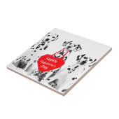 ダルマティアンドッグハートハッピーバレンタインデー タイル (側面)