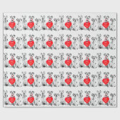 ダルマティアンドッグハートハッピーバレンタインデー ラッピングペーパー (フラット)