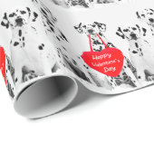 ダルマティアンドッグハートハッピーバレンタインデー ラッピングペーパー (ロールコーナー)