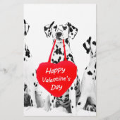 ダルマティアンドッグハートハッピーバレンタインデー 便箋 (正面)