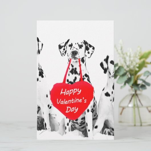 ダルマティアンドッグハートハッピーバレンタインデー 便箋 (スタンド正面)
