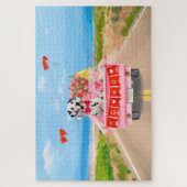 ダルマティアンドッグバレンタインズデイトラックハート ジグソーパズル (縦)