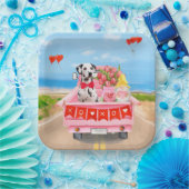 ダルマティアンドッグバレンタインズデイトラックハート ペーパープレート (パーティー)