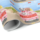 ダルマティアンドッグバレンタインズデイトラックハート ラッピングペーパー (ロールコーナー)