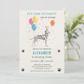 ダルマティアンドッグパウィティ子犬の誕生日パーティー 招待状 (スタンド正面)