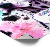 ダルマティアンドッグピンクパープルターコイズ誕生日 ポスター (角)