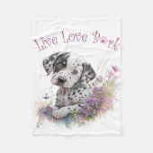 ダルマティアンドッグママフローラ フリースブランケット (正面)