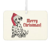 ダルマティアンドッグレッドストッキングキャップメリークリスマス カーエアーフレッシュナー (裏面)
