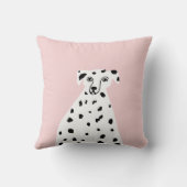 ダルマティアンドッグ抽象芸術イラストレーションピンク クッション (裏面)