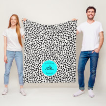 ダルマティアンドッグ抽象芸術パターンアクアブルーモノグラム