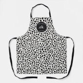 ダルマティアンドッグ抽象芸術パターンモノグラム エプロン (正面)
