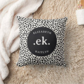 ダルマティアンドッグ抽象芸術パターンモノグラム クッション (ブランケット)