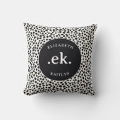 ダルマティアンドッグ抽象芸術パターンモノグラム クッション (正面)