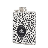 ダルマティアンドッグ抽象芸術パターンモノグラム フラスク (左)