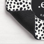 ダルマティアンドッグ抽象芸術パターンモノグラム マウスパッド (コーナー)