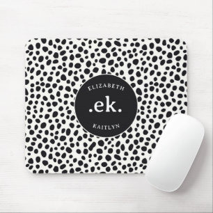 ダルマティアンドッグ抽象芸術パターンモノグラム マウスパッド