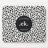 ダルマティアンドッグ抽象芸術パターンモノグラム マウスパッド (正面)