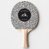 ダルマティアンドッグ抽象芸術パターンモノグラム 卓球ラケット (正面)