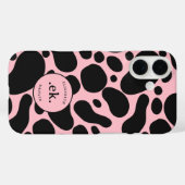ダルマティアンドッグ抽象芸術パターン赤面ピンクモノグラム Case-Mate iPhoneケース (裏面 (横))