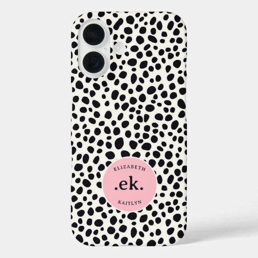 ダルマティアンドッグ抽象芸術パターン赤面ピンクモノグラム Case-Mate iPhoneケース (裏面)