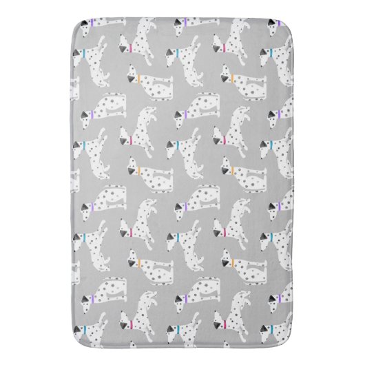 ダルマティアンドッグ水玉模様動物の水彩キッズ バスマット (正面縦)