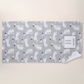 ダルマティアンドッグ水玉模様動物の水彩キッズ ビーチタオル (正面)