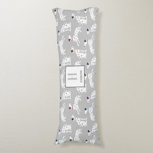 ダルマティアンドッグ水玉模様動物の水彩キッズ ボディピロー (正面縦)