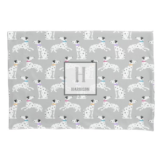 ダルマティアンドッグ水玉模様動物の水彩キッズ 枕カバー (正面)