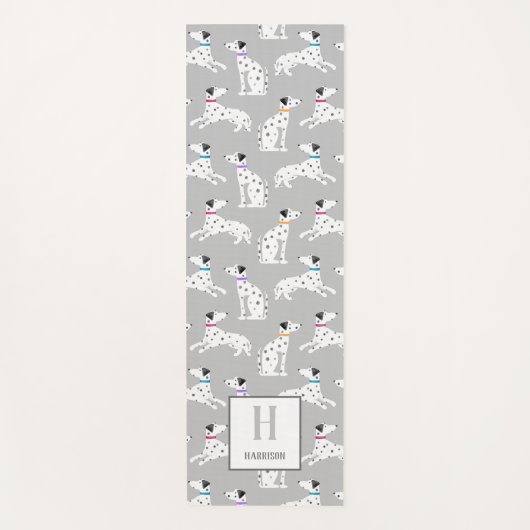 ダルマティアンドッグ水玉模様動物水彩 ヨガマット (正面)