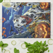 ダルマティアンハロウィン不気味ー キッチンタオル (折り畳み)