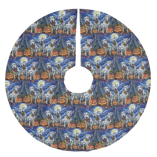 ダルマティアンハロウィン不気味ー ブラッシュドポリエステルツリースカート (正面)