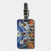 ダルマティアンハロウィン不気味ー ラゲッジタグ (正面縦)