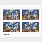 ダルマティアンハロウィン不気味ー 長方形シール (シート)