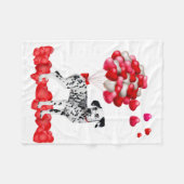 ダルマティアンバレンタインデー衣装ハートドッグラバー フリースブランケット (正面(横))