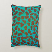 ダルマティアンブラウンティール（緑がかった色）プリント アクセントクッション (裏面(縦))