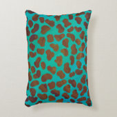 ダルマティアンブラウンティール（緑がかった色）プリント アクセントクッション (正面(垂直))