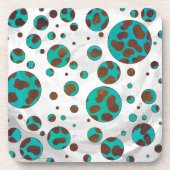 ダルマティアンブラウンティール（緑がかった色）プリント コースター (正面)