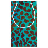 ダルマティアンブラウンティール（緑がかった色）プリント スモールペーパーバッグ (裏面)