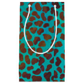 ダルマティアンブラウンティール（緑がかった色）プリント スモールペーパーバッグ (正面)