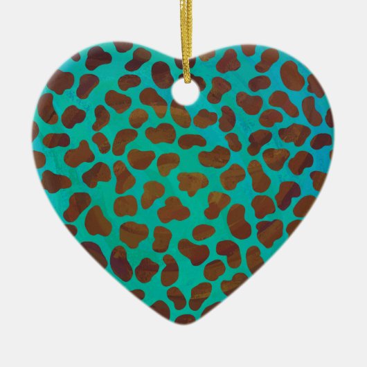 ダルマティアンブラウンティール(緑がかった色)プリント セラミックオーナメント (正面)