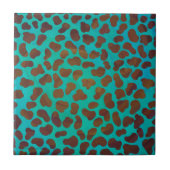 ダルマティアンブラウンティール(緑がかった色)プリント タイル (正面)