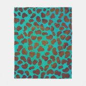 ダルマティアンブラウンティール(緑がかった色)プリント フリースブランケット (正面)
