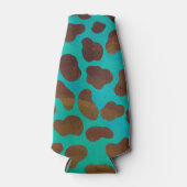 ダルマティアンブラウンティール（緑がかった色）プリント ボトルクーラー (正面)