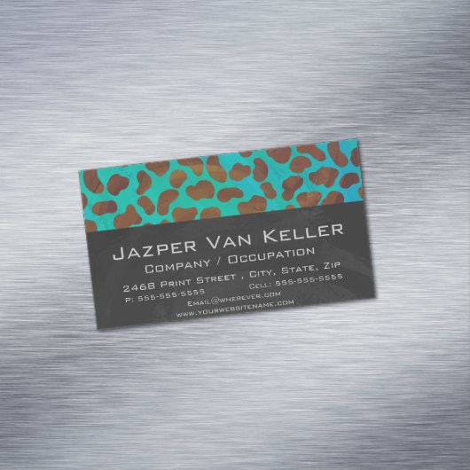 ダルマティアンブラウンティール(緑がかった色)プリント マグネット名刺 (インサイチュ)