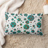 ダルマティアンブラウンティール(緑がかった色)プリント ランバークッション (ブランケット)