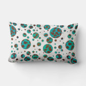 ダルマティアンブラウンティール(緑がかった色)プリント ランバークッション (裏面)