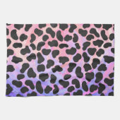 ダルマティアンブラックアンドピンクプリント キッチンタオル (横)
