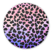 ダルマティアンブラックアンドピンクプリント セラミックノブ (正面)