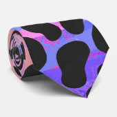 ダルマティアンブラックアンドピンクプリント ネクタイ (ロール)