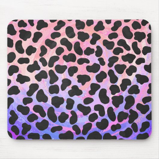 ダルマティアンブラックアンドピンクプリント マウスパッド (正面)